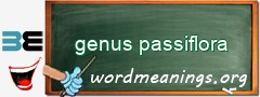 WordMeaning blackboard for genus passiflora